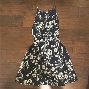 Blue Rain Blue Cream Sundress Sleeveless Halter Casual